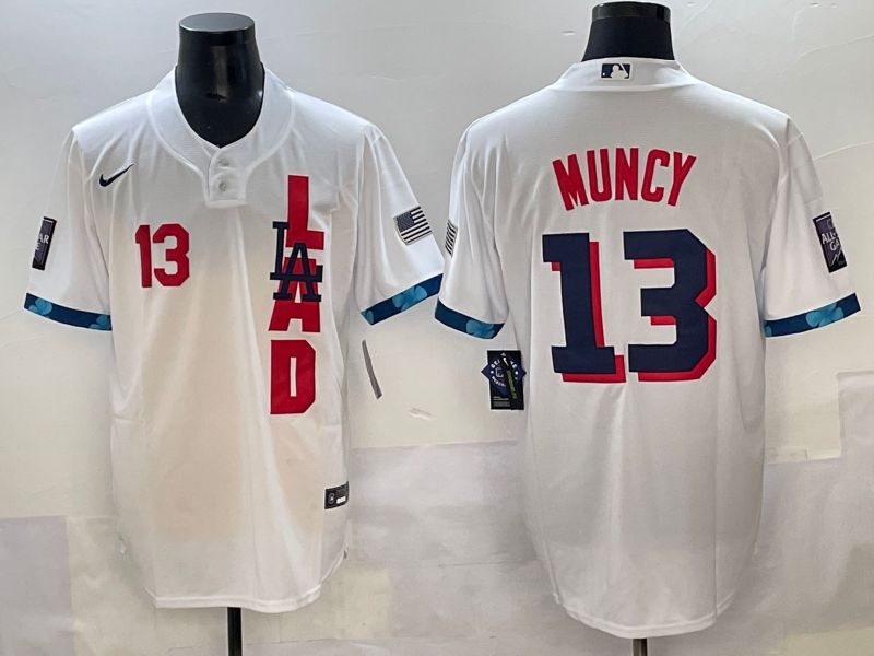 Men 2025 Los Angeles Dodgers #13 Muncy White All star Nike MLB Jersey style 2->los angeles dodgers->MLB Jersey